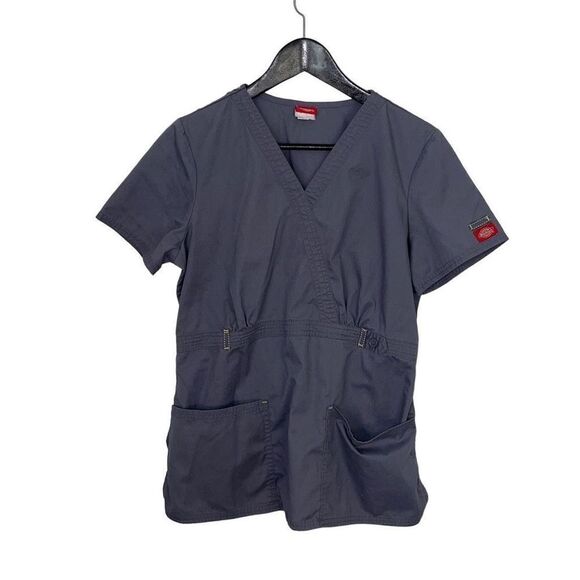 Dickies‎ Scrub Tops Gray and Floral Size Medium - Picture 3 of 7
